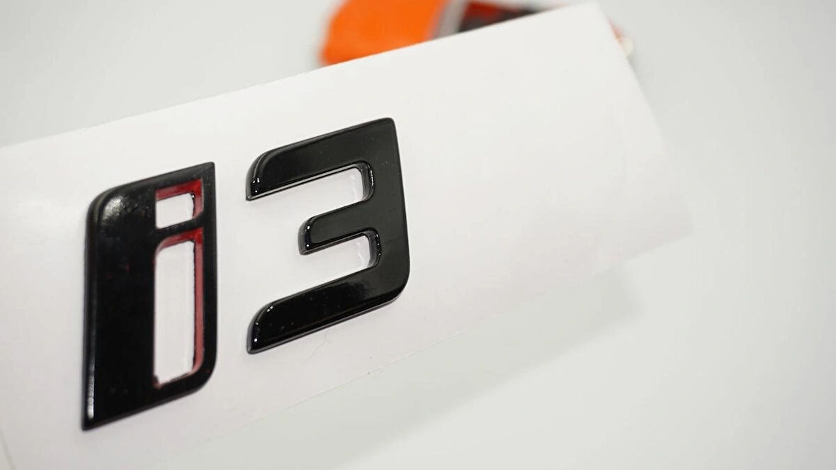 DK Tuning Yeni i3 Bagaj Siyah Kırmızı ABS Yazı Logo Bmw İle Uyumlu