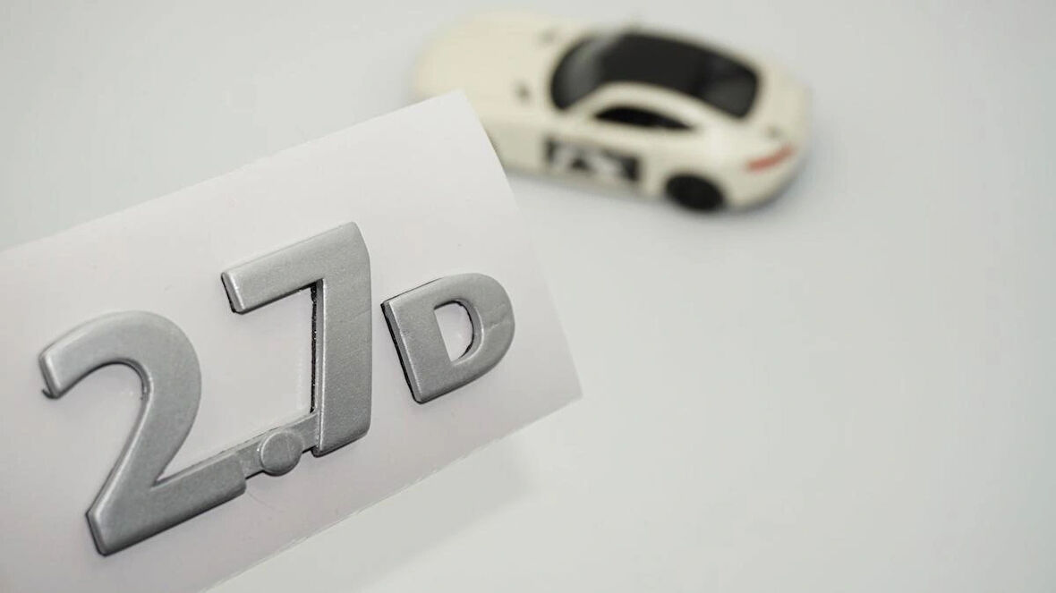 DK Tuning 2.7D Gri ABS Bagaj Yazı Logo Arma Jaguar İle Uyumlu