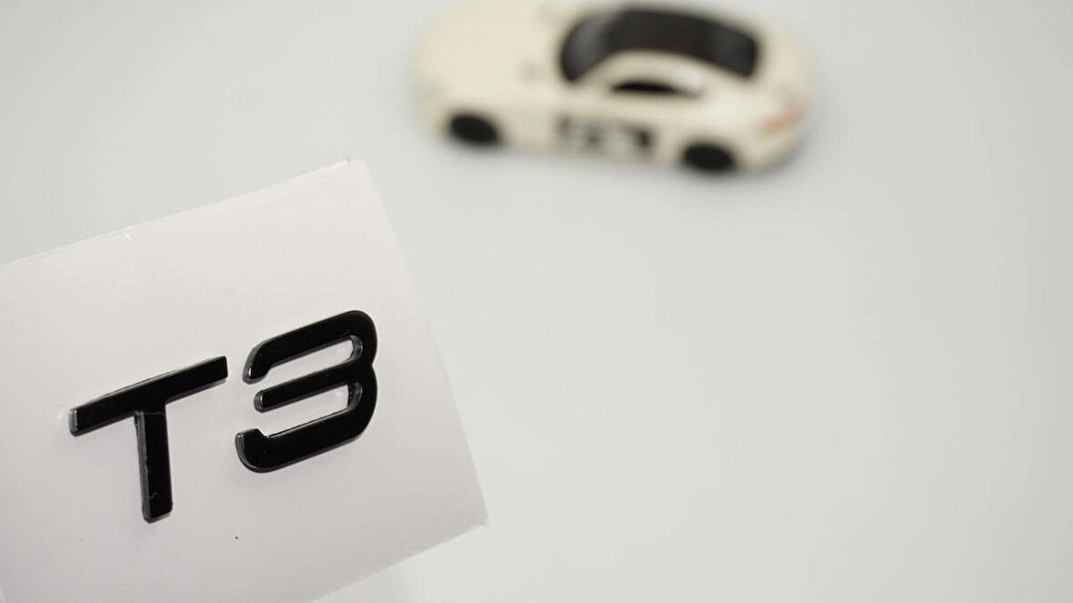 DK Tuning T3 Küçük Boy Siyah Bagaj Yazı Logo Volvo ile Uyumlu