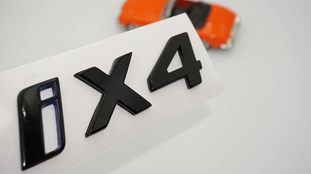 DK Tuning Yeni iX4 Bagaj Siyah Mavi ABS Yazı Logo Bmw İle Uyumlu