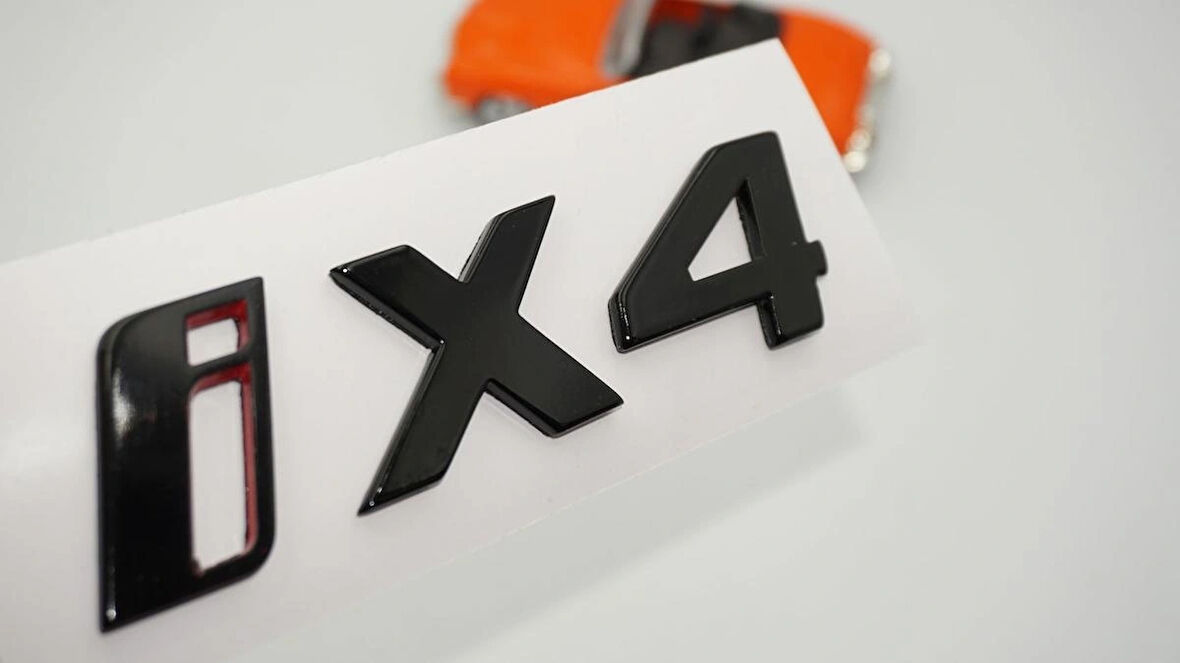 DK Tuning Yeni iX4 Bagaj Siyah Kırmızı ABS Yazı Logo Bmw İle Uyumlu
