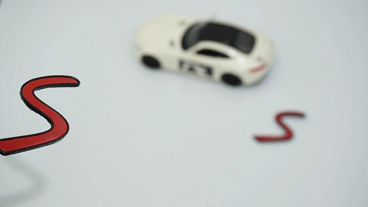 DK Tuning Mini Cooper S Çamurluk Yanı Siyah Kırmızı Logo Arma Seti