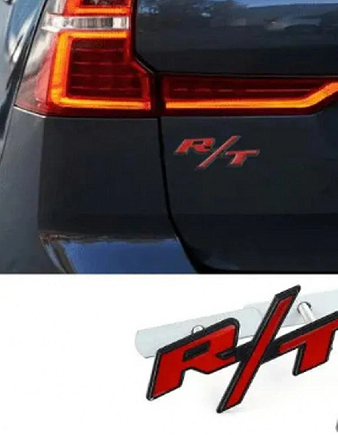 DK Tuning Challenger R/T Kırmızı Siyah Logo Arma Dodge ile Uyumlu
