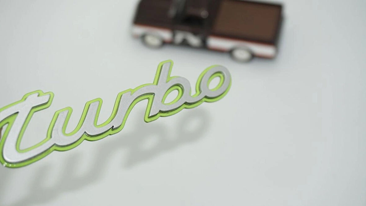 DK Tuning Porsche Turbo Yeşil Gri ABS Yazı Logo Arma