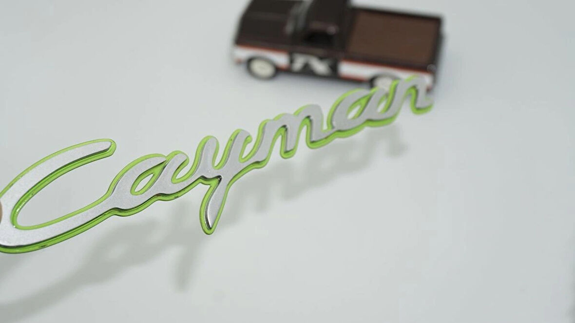 DK Tuning Porsche Cayman Yeşil Gri ABS Yazı Logo Arma