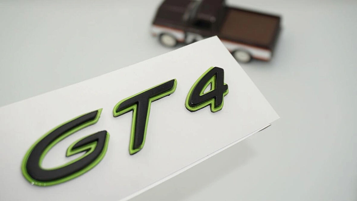 DK Tuning Porsche GT4 Green Black Yeşil Siyah ABS Yazı Logo Arma