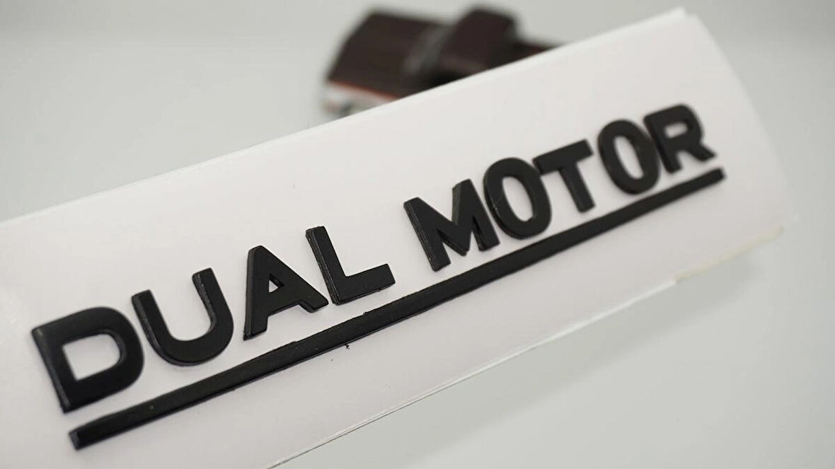 DK Tuning Tesla Dual Motor Bagaj Siyah Yazı Logo Arma