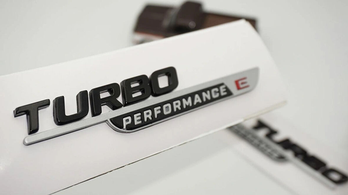 DK Tuning Turbo E Performance Gri Siyah Çamurluk Yanı Logo Benz İle Uyumlu