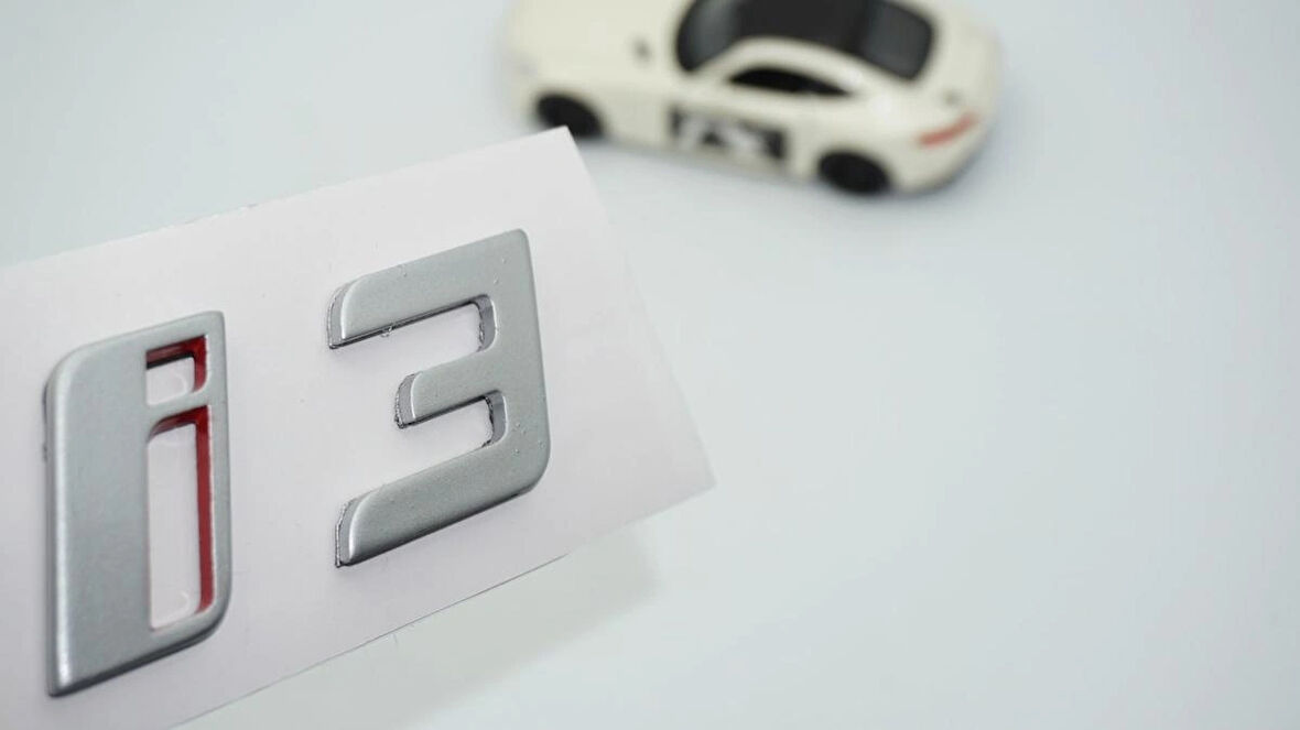 DK Tuning Yeni i3 Bagaj Kırmızı Gri ABS Yazı Logo Bmw İle Uyumlu