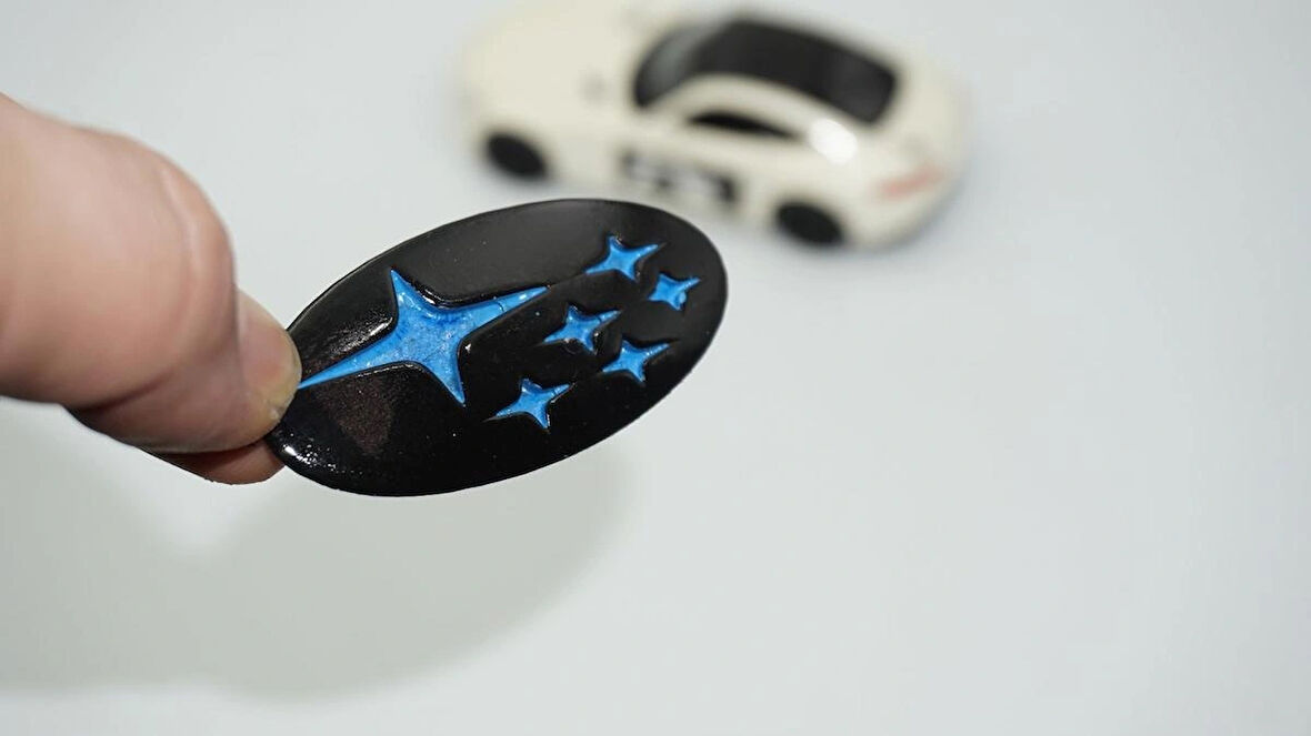 DK Tuning Direksiyon Siyah Mavi Amblem Logo Arma Subaru İle Uyumlu