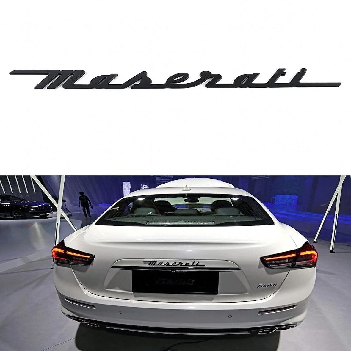 DK Tuning Maserati Bagaj Kapağı Siyah ABS 3M 3D Yazı Logo Amblem