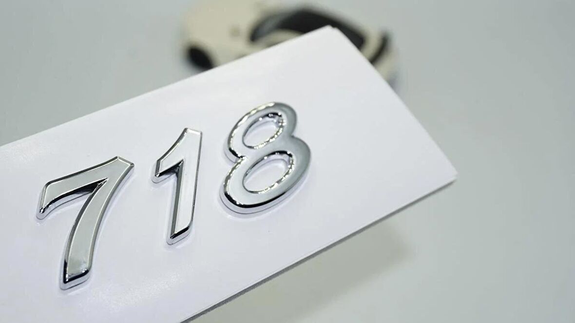 DK Tuning Porsche 718 Bagaj 3M 3D Krom ABS Yazı Logo Amblem