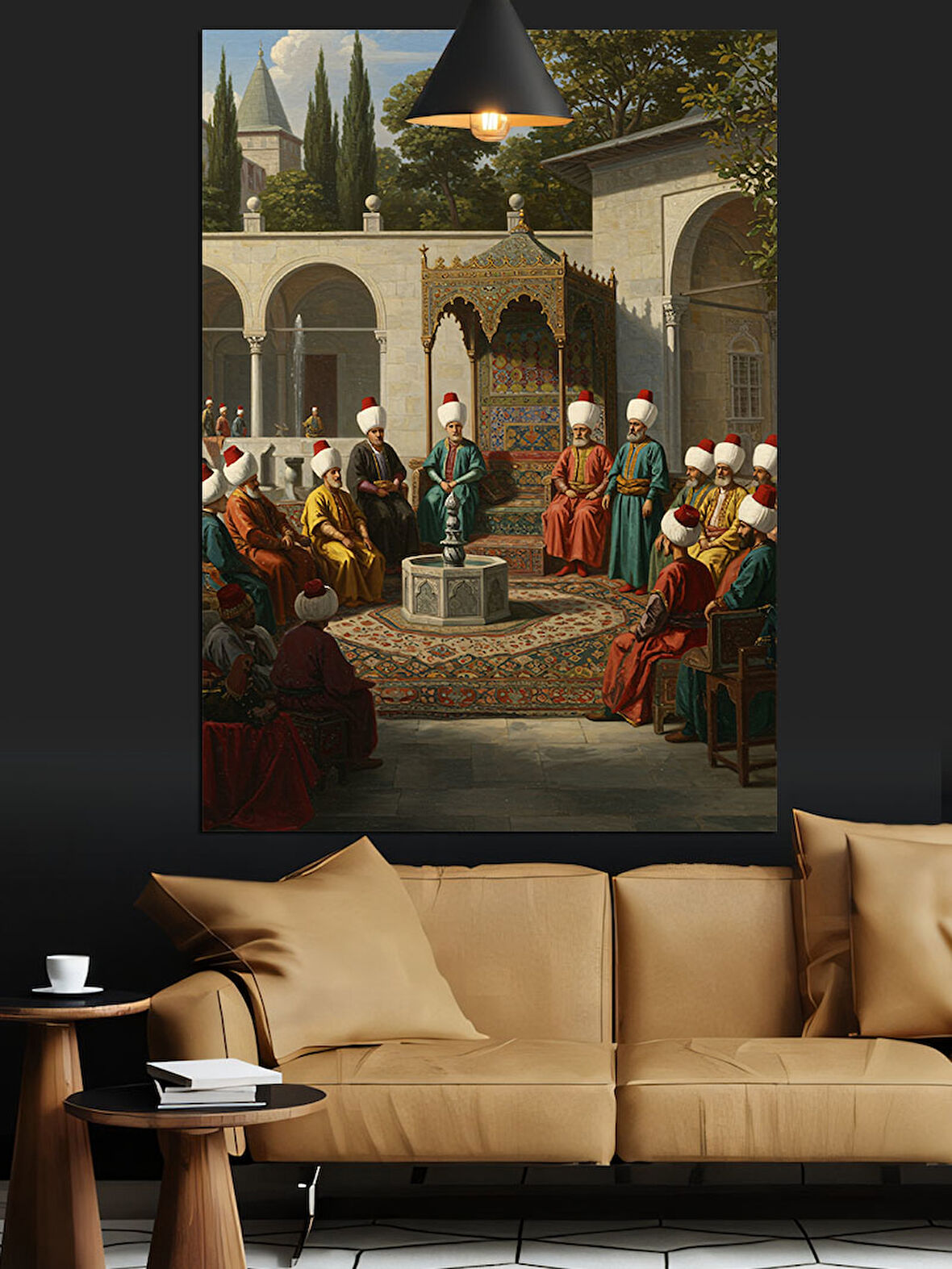 Osmanlı Divan Sohbet Dekoratif Kanvas - Mdf Ahşap Tablo
