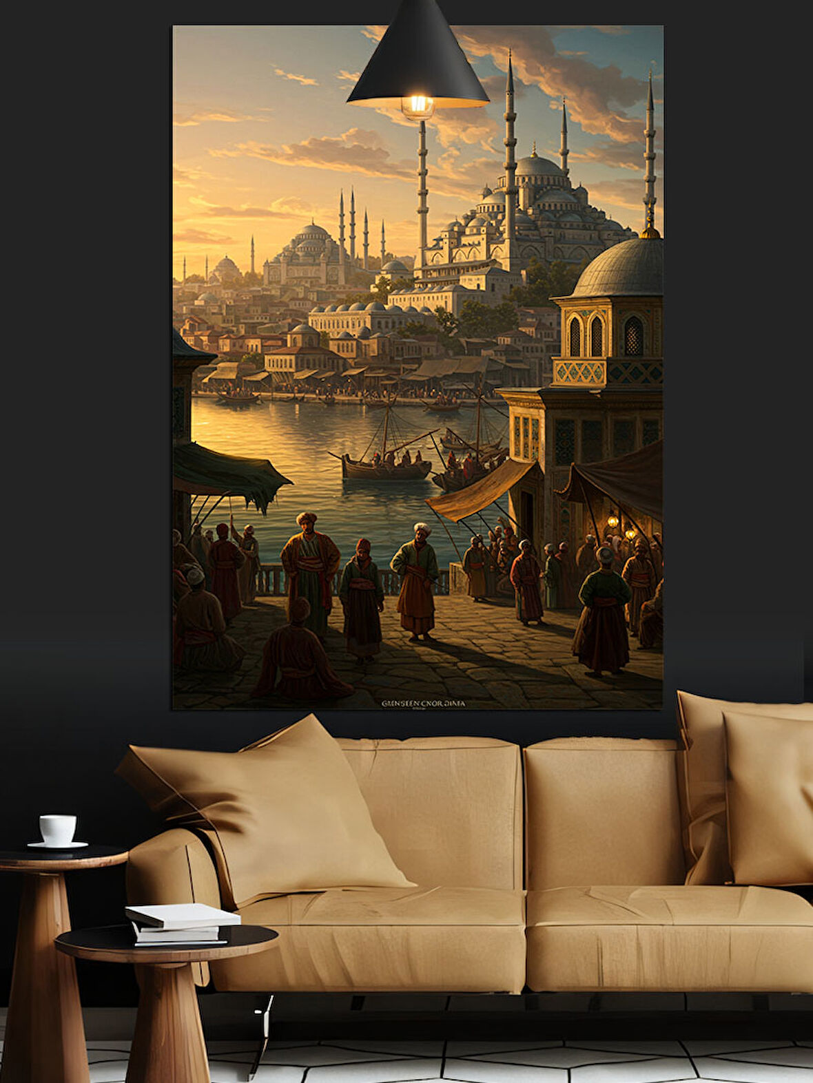 İstanbul Cami Manzarası Dekoratif Kanvas - Mdf Ahşap Tablo