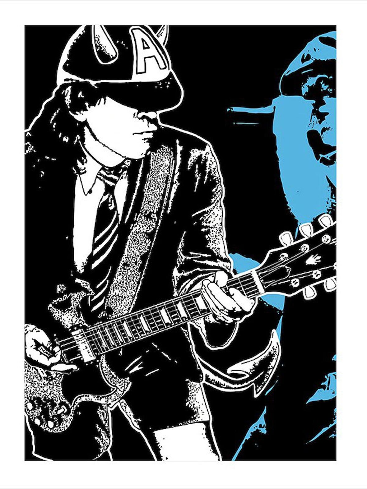Ac Dc Angus Young Desenli Mdf Tablo 18cm X 27cm