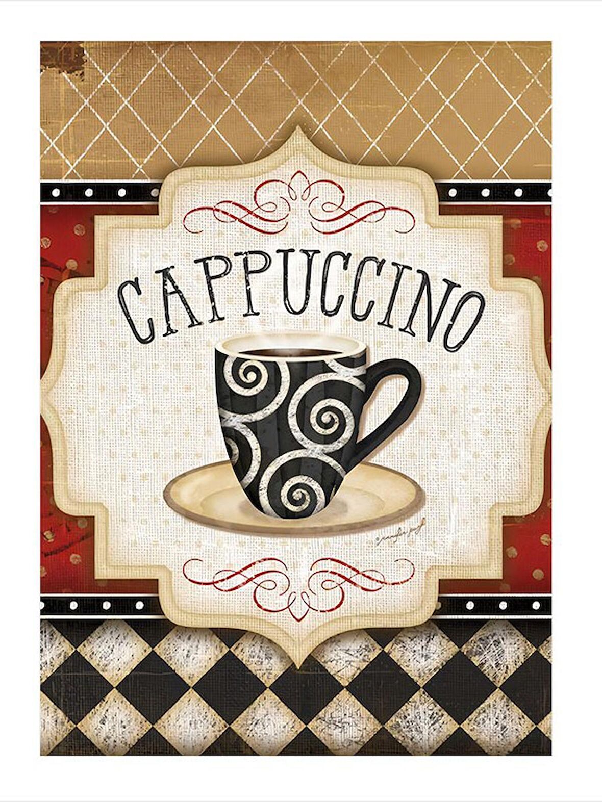 Kahve Temalı Cappuccino Dekoratif Mdf Tablo 50cmX 70cm