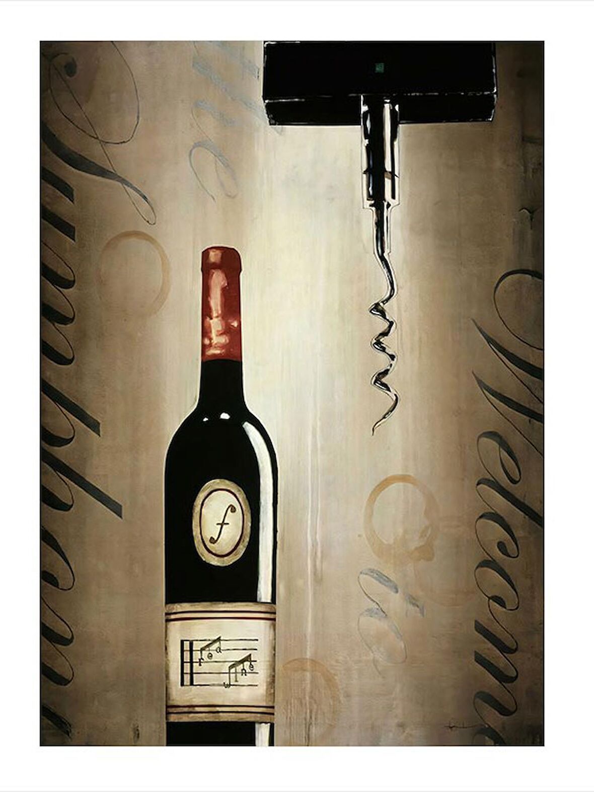 Kırmızı Şarap Modern Mdf Tablo 50cmX 70cm