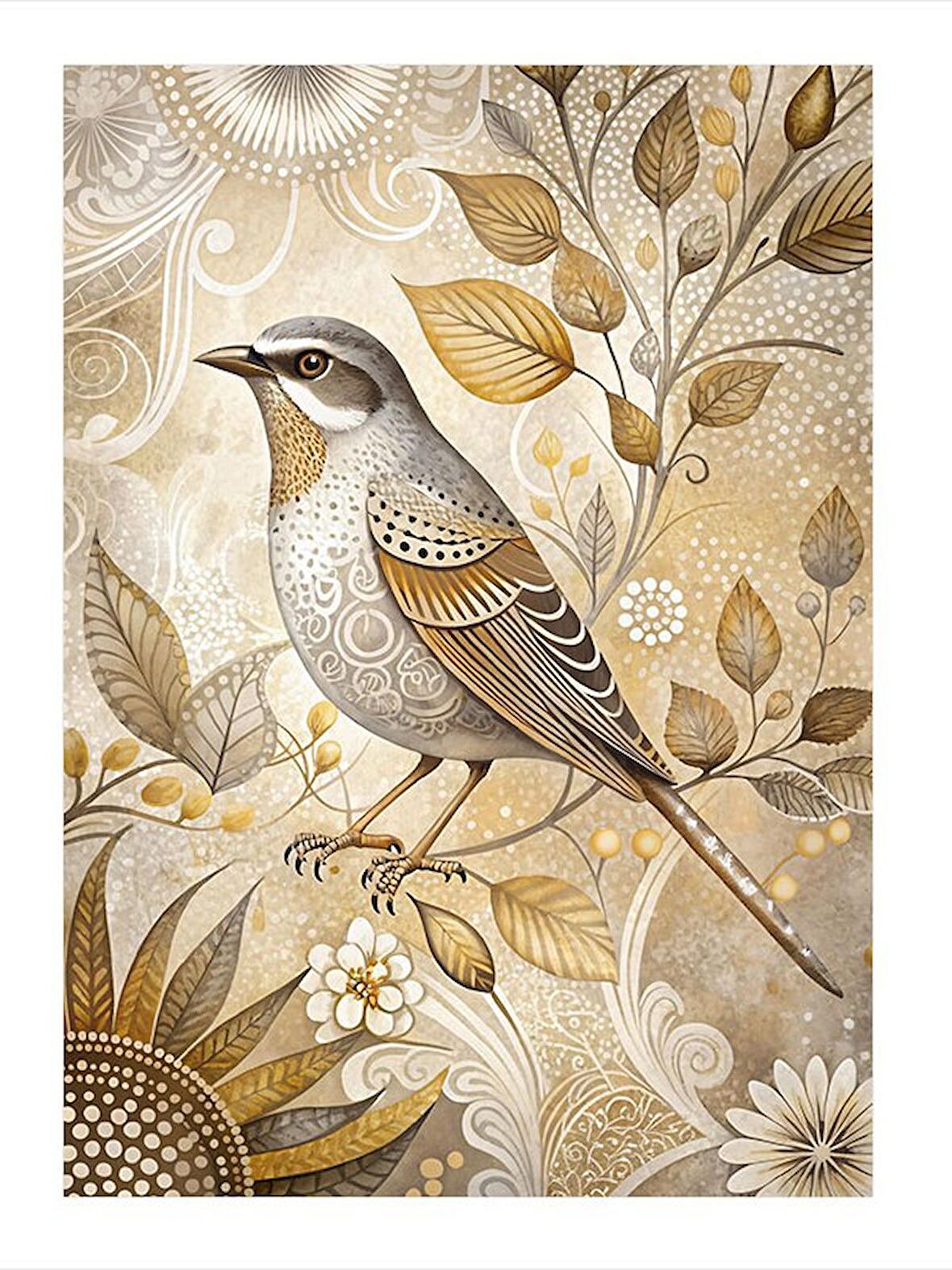 Daldaki Serçe Mdf Tablo 18cm X 27cm