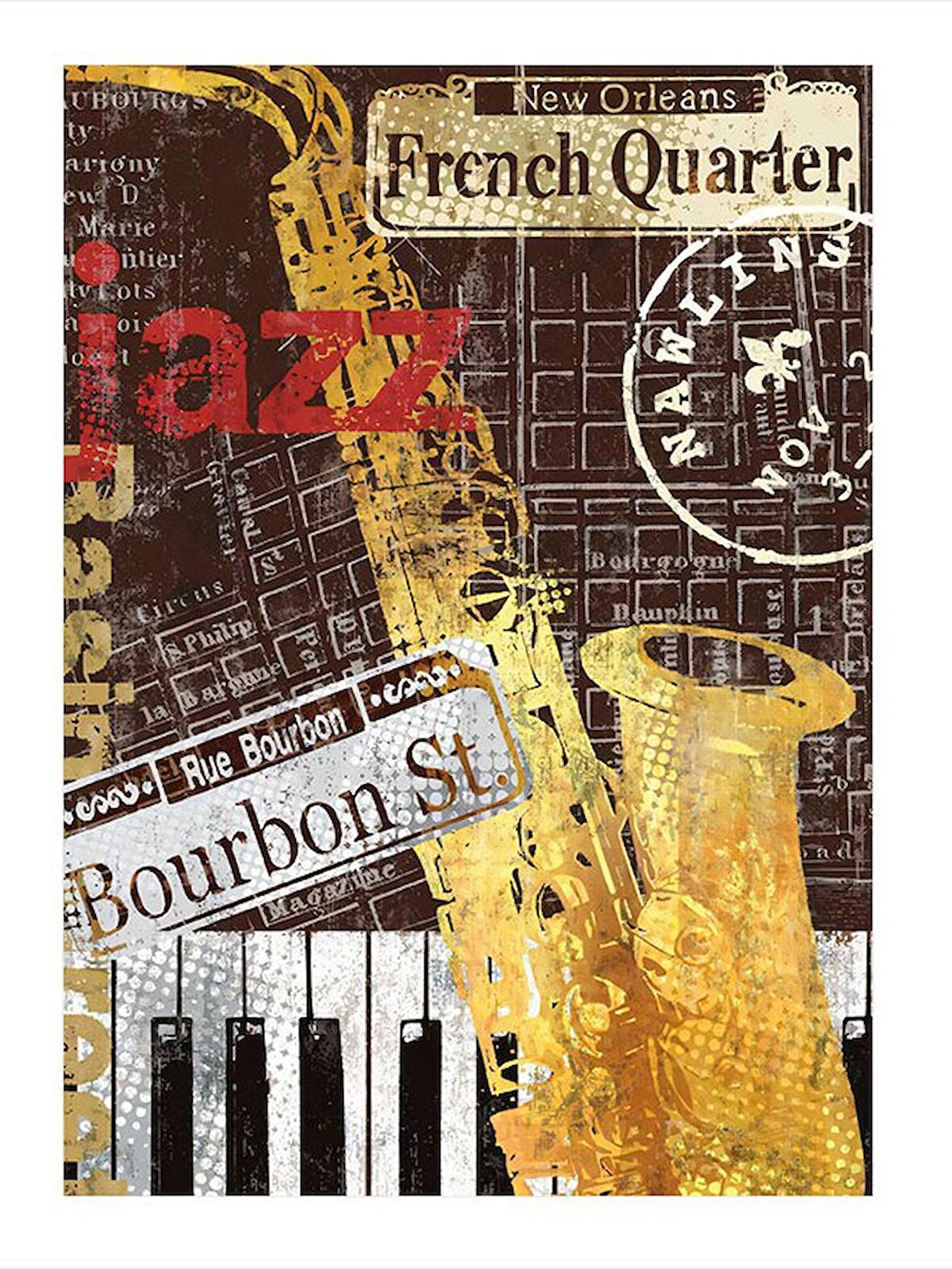 Jazz Temalı Tasarım Mdf Tablo 18cm X 27cm