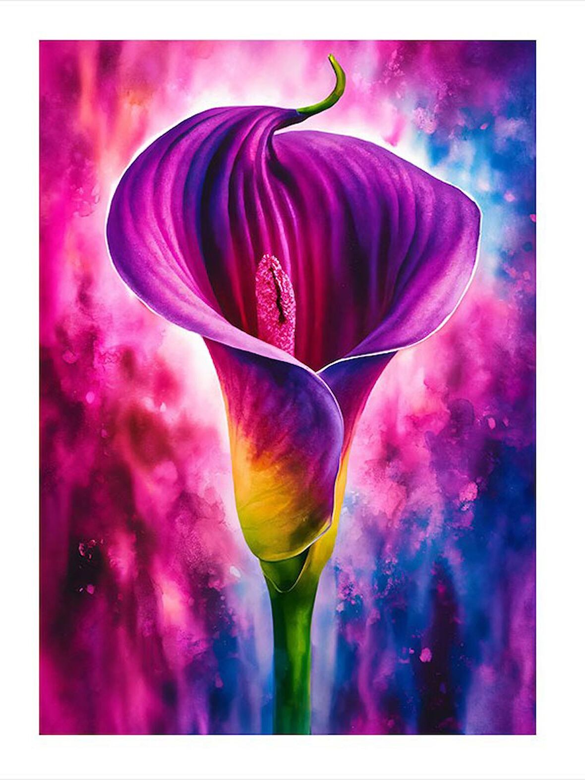 Mor Çiçek Tasarım Ahşap Tablo 18cm X 27cm