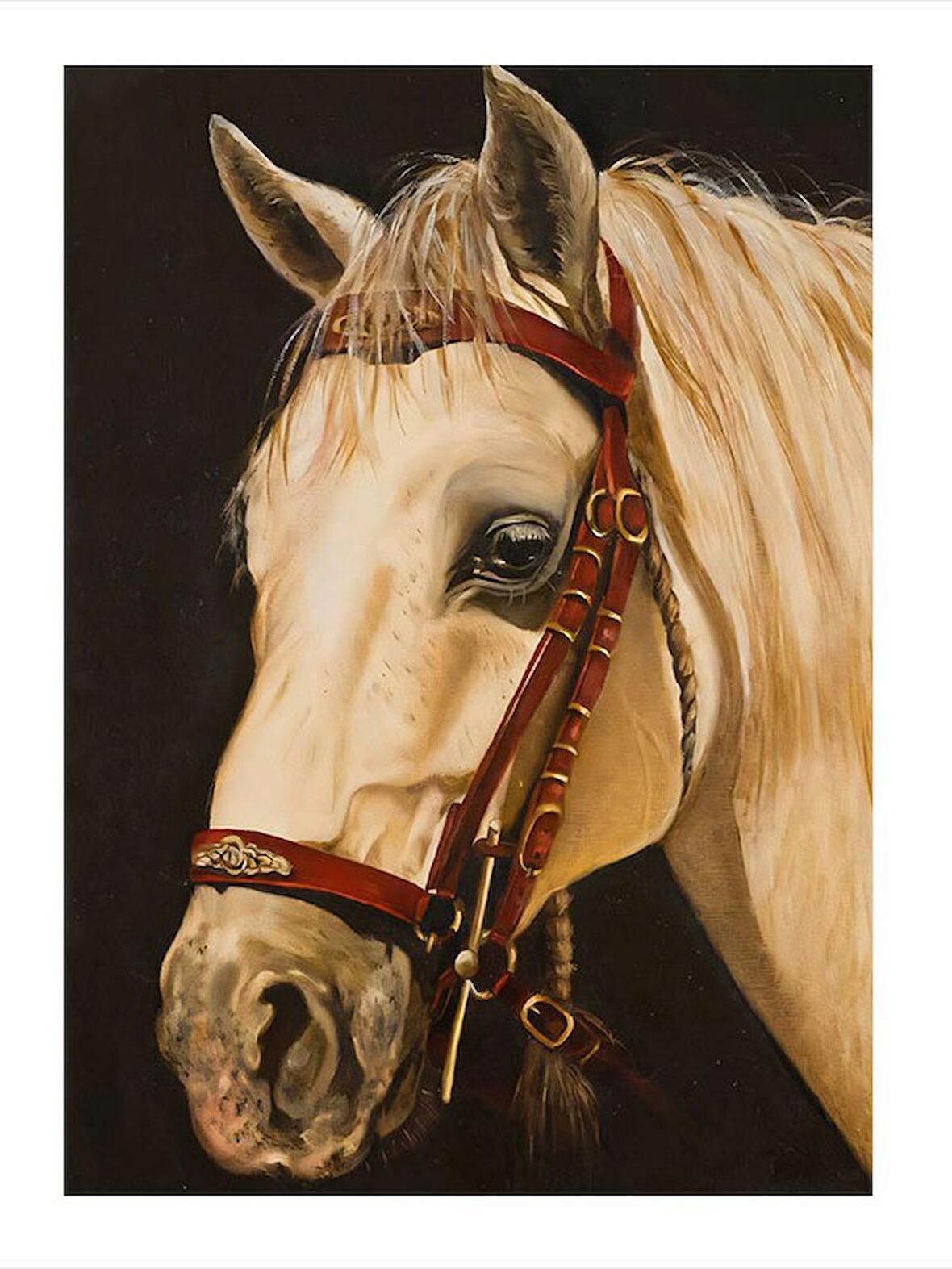 Beyaz Asil At Modern Mdf Tablo 18cm X 27cm