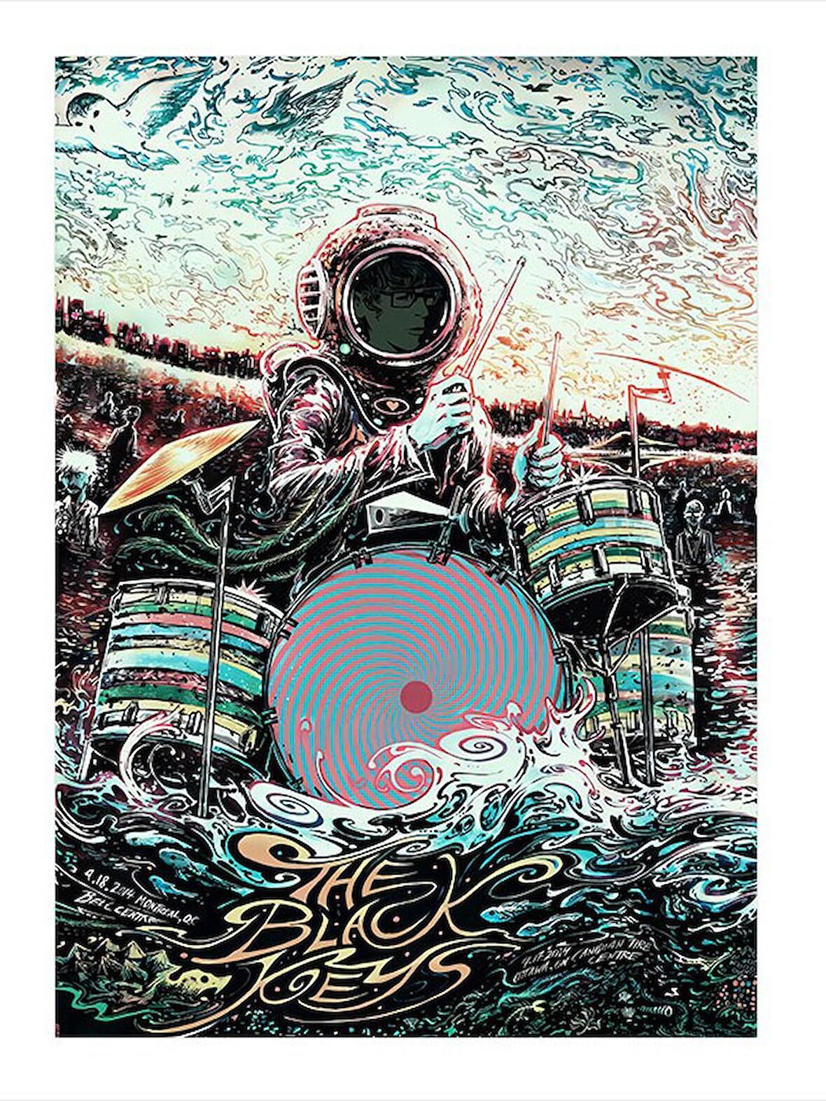 Davulcu Astronot Dekoratif ahşap Tablo 25cmX 35cm