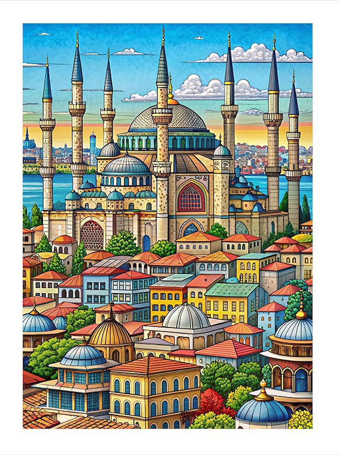 Tarihi Cami Tasarım Ahşap Tablo 35cm X50cm