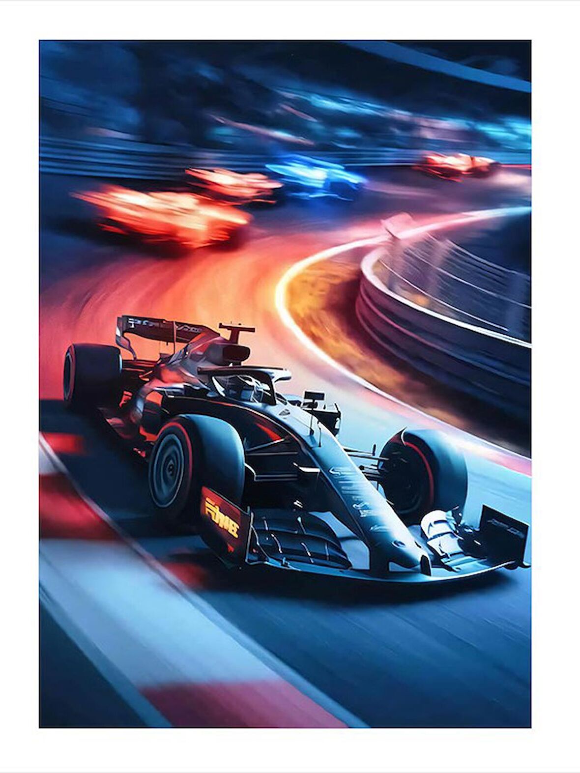 Formula 1 Yarışı Art Mdf Tablo 50cmX 70cm