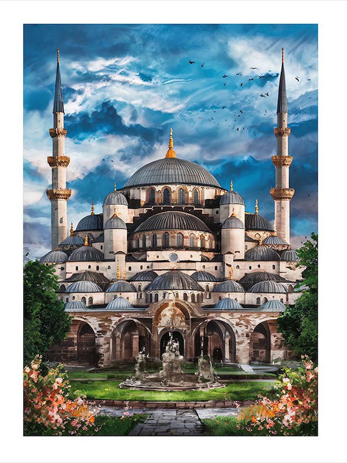Tarihi Cami Modern Ahşap Tablo 50cmX 70cm