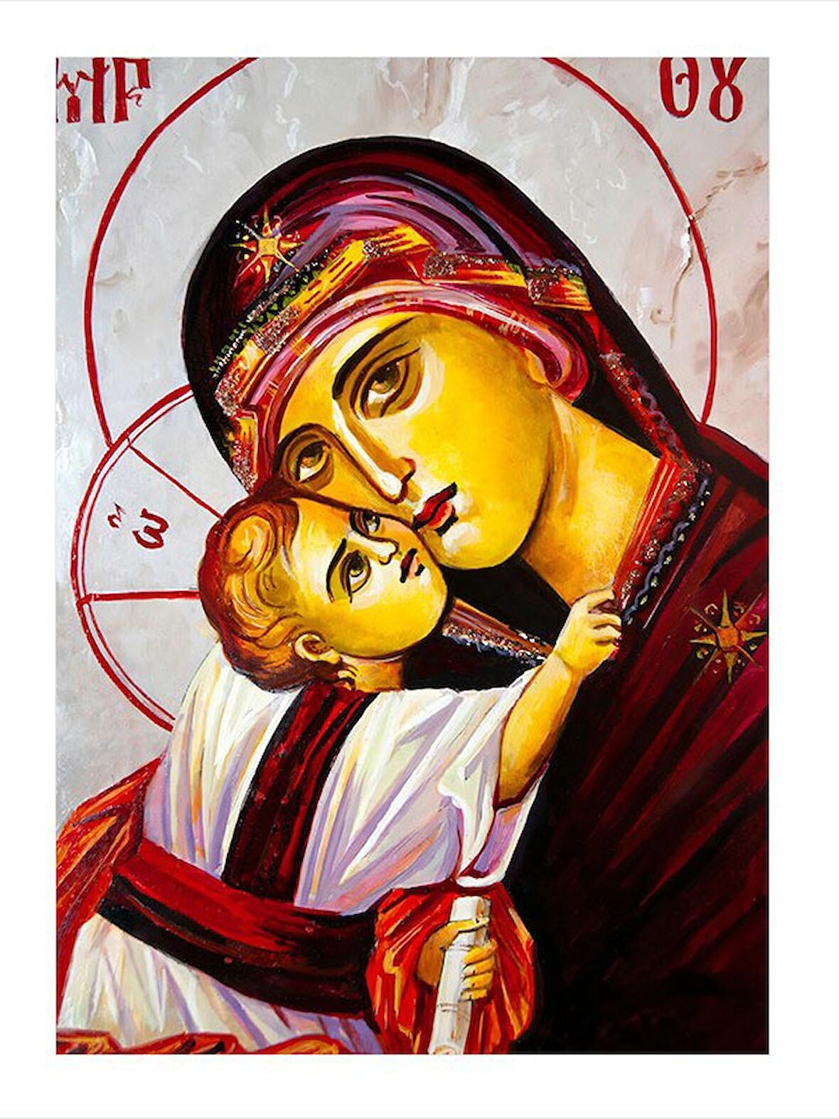 Meryem Ana Ve İsa Mdf poster 18cm X 27cm