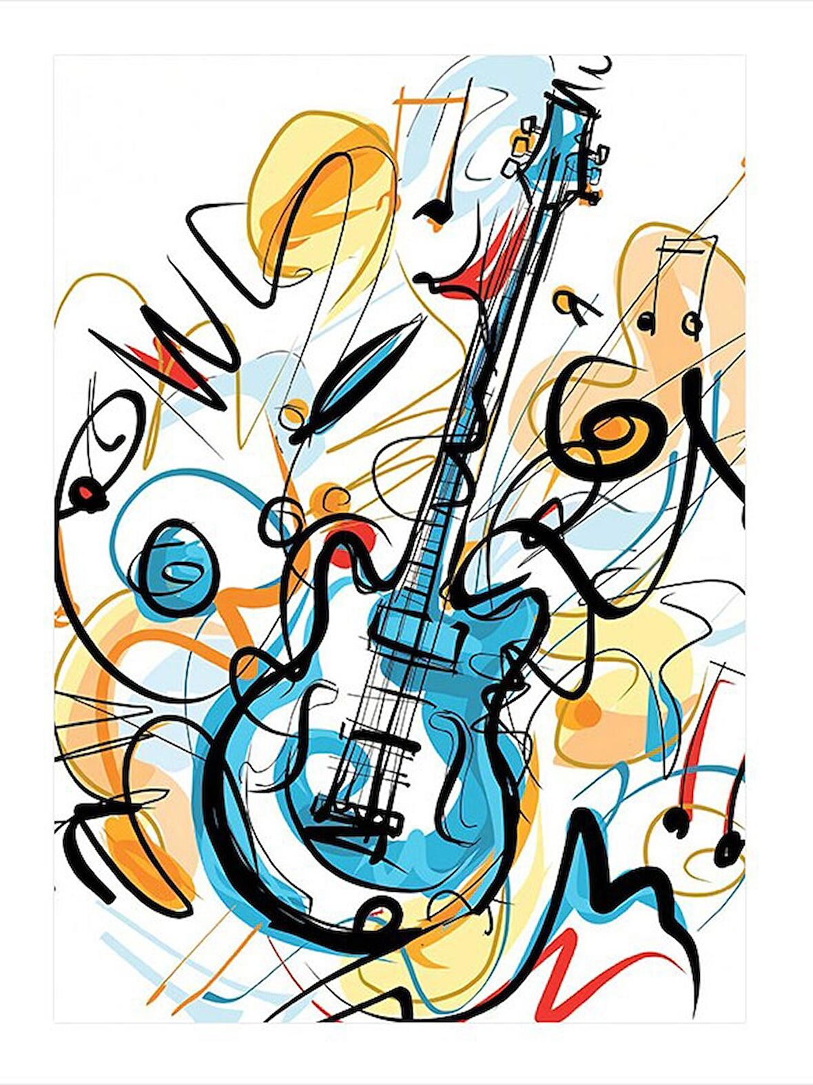 Bas Gitar Mdf Tablo 18cm X 27cm