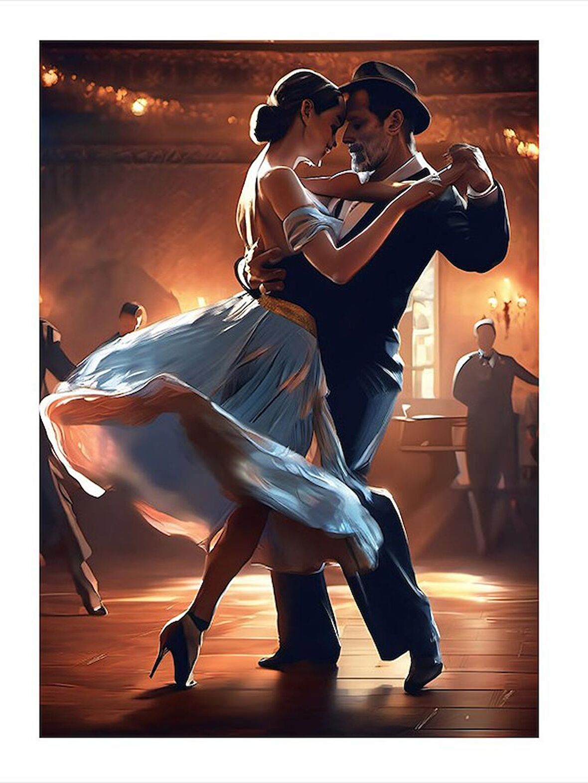 Dans Eden Çift Art Mdf Poster 50cmX 70cm