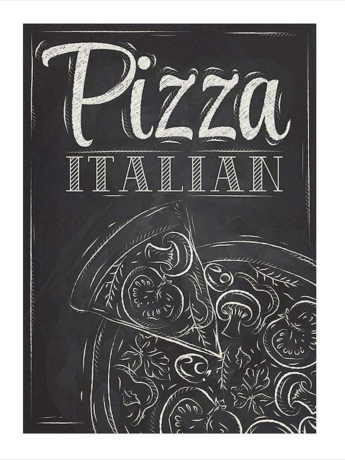İtalyan Pizza Modern Ahşap Tablo 18cm X 27cm