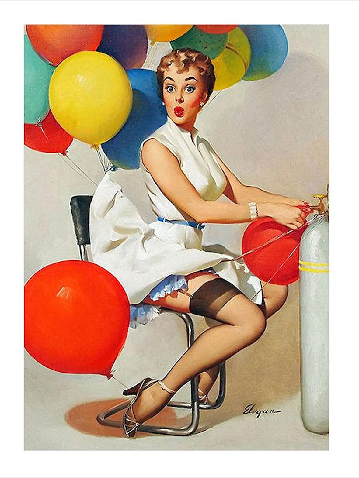 Helyum Basan Kadın Model Ahşap Tablo 50cmX 70cm