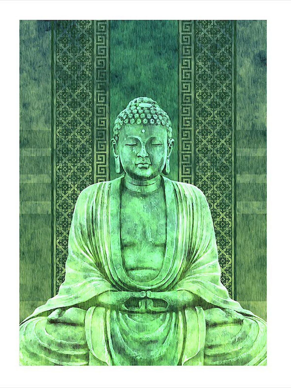 Buda Heykeli Hediyelik Ahşap Tablo 50cmX 70cm