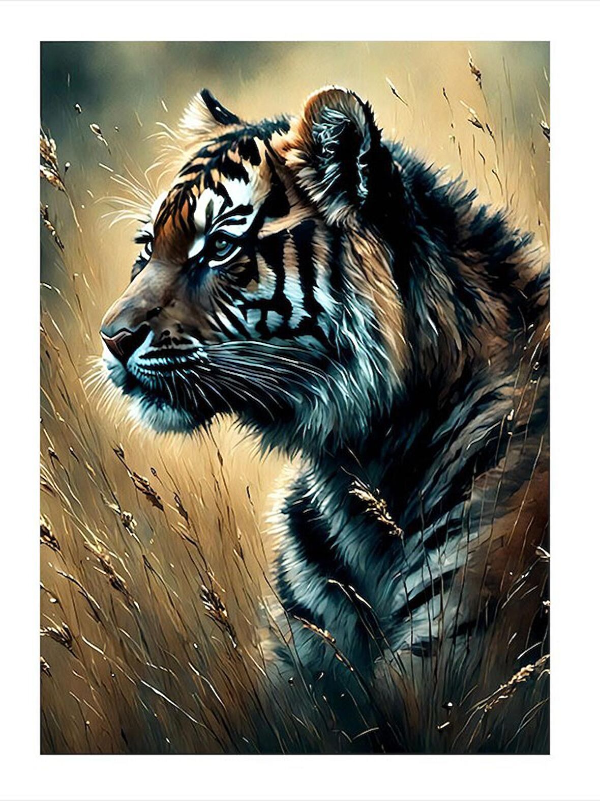 Yavru Kaplan Tasarım Ahşap Tablo 18cm X 27cm