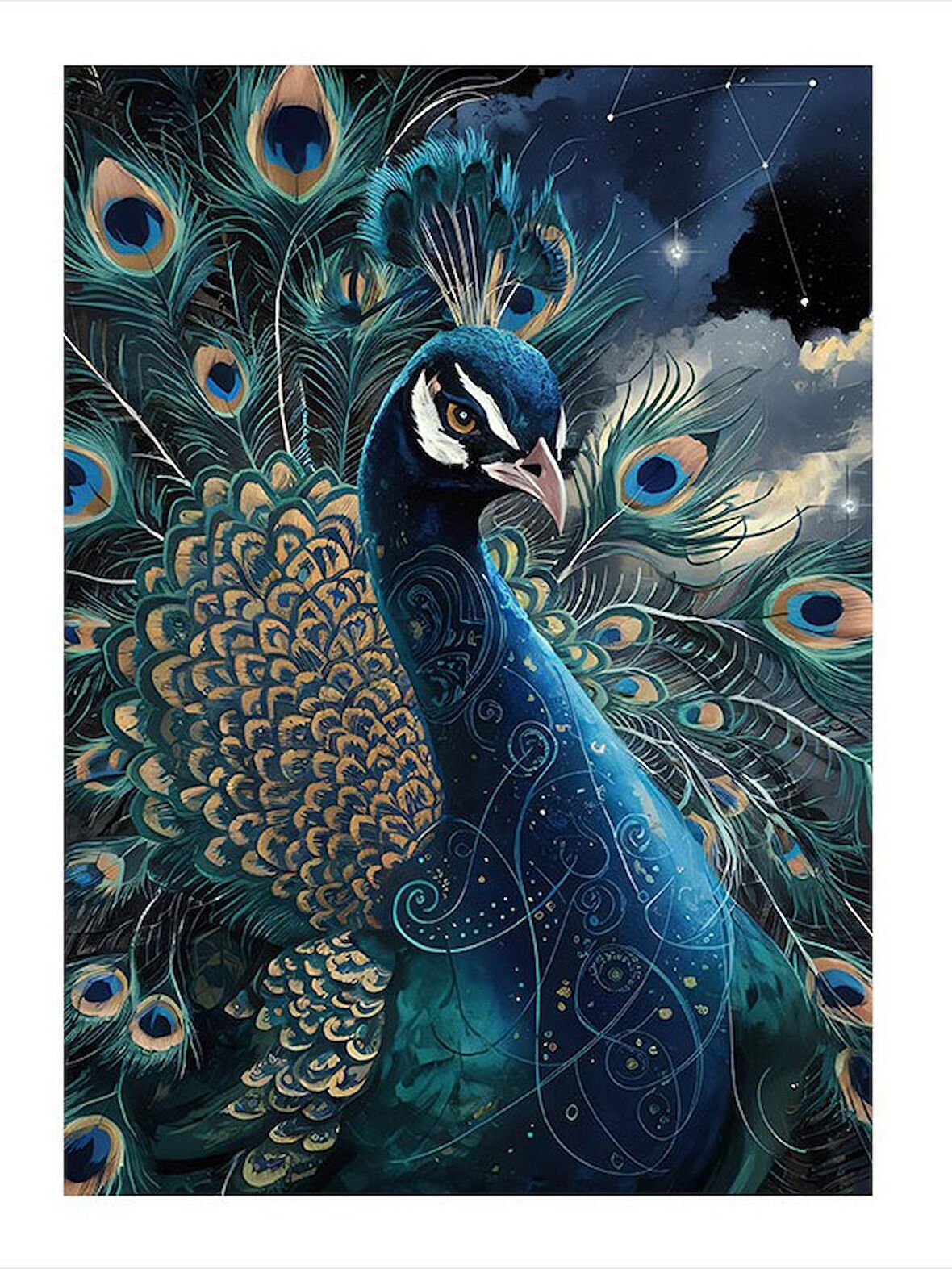 Tavus Kuşu Hediyelik Mdf Tablo 18cm X 27cm