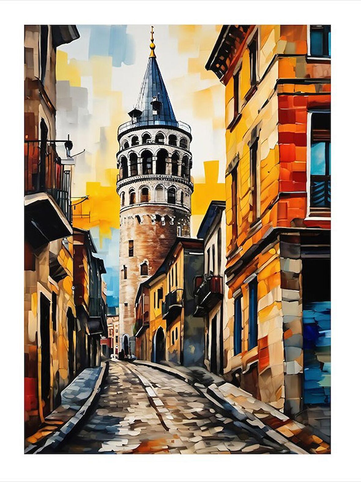 Yağlıboya Galata Kulesi Mdf Tablo 35cm X50cm