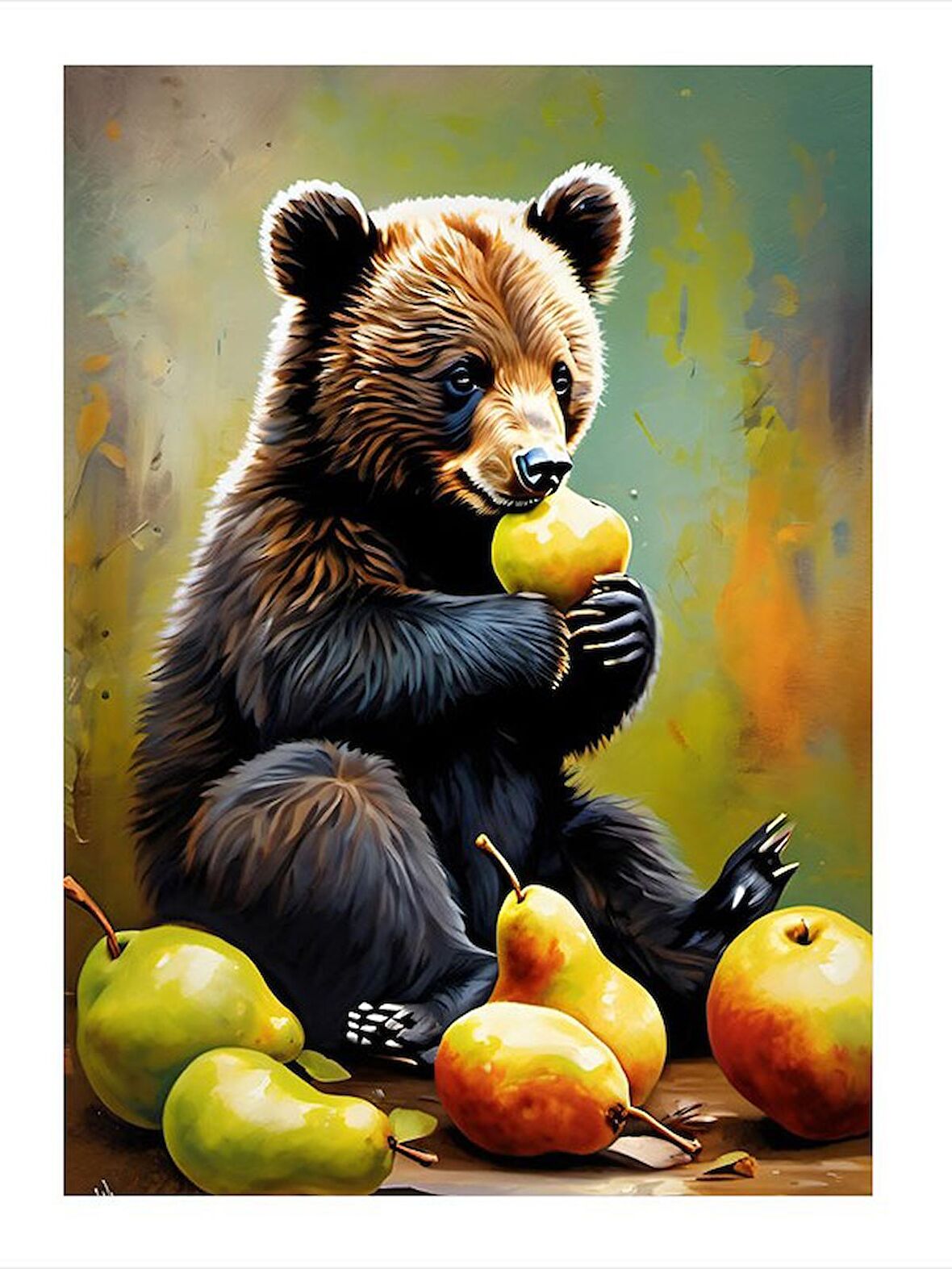 Armut Yiyen Ayı Hediyelik Mdf Tablo 35cm X50cm