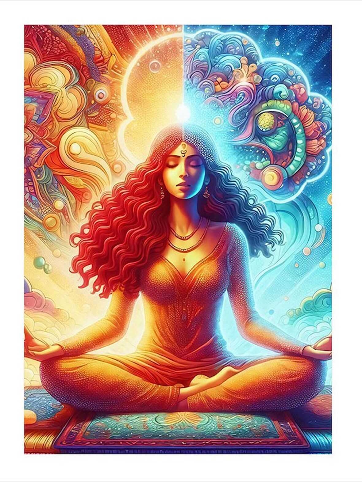Yoga Yapan Kız Dekoratif ahşap Tablo 18cm X 27cm