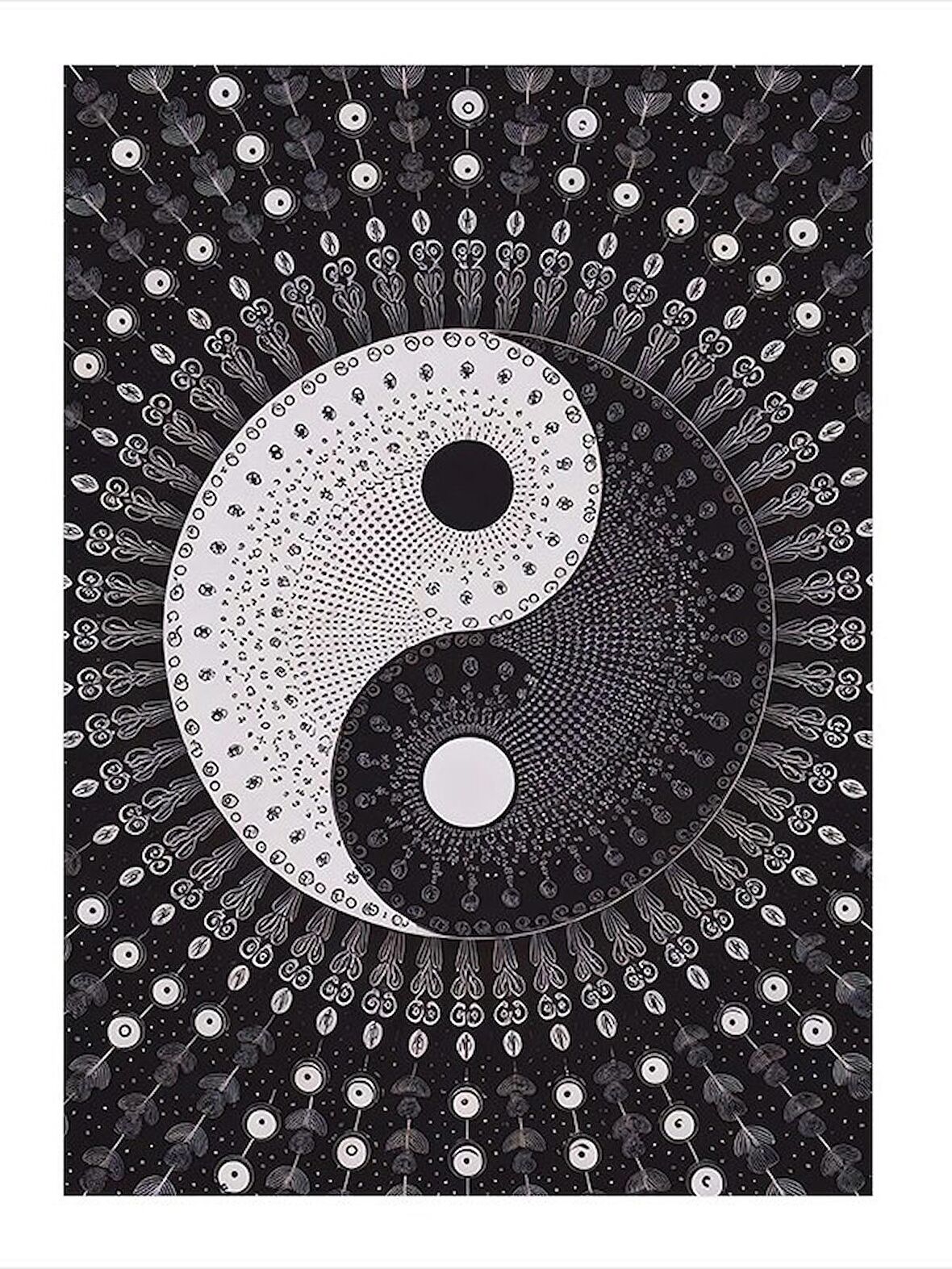 Ying Yang  Denge Tasarım Ahşap Tablo 18cm X 27cm