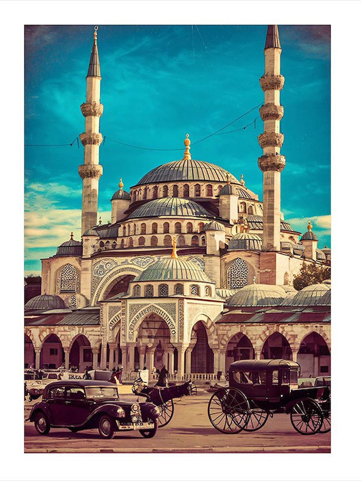 Eski Cami Mdf poster 18cm X 27cm