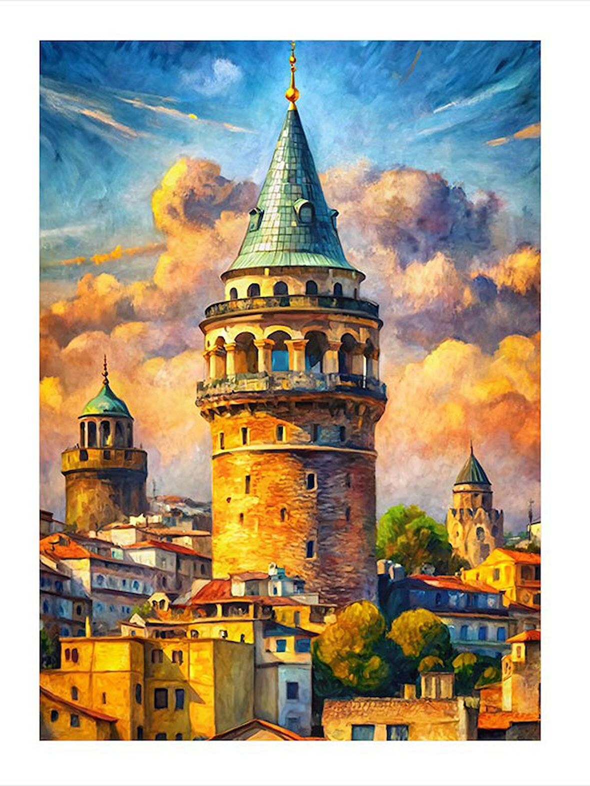 Galata Kulesi Dekoratif ahşap Tablo 18cm X 27cm