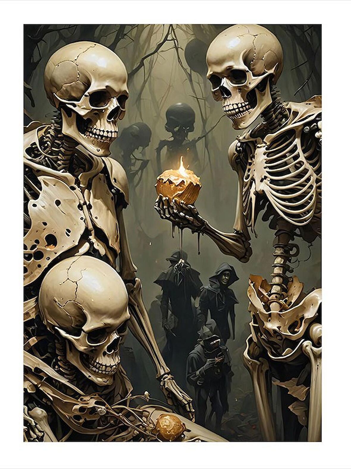 İskeletler Modern Mdf Tablo 18cm X 27cm