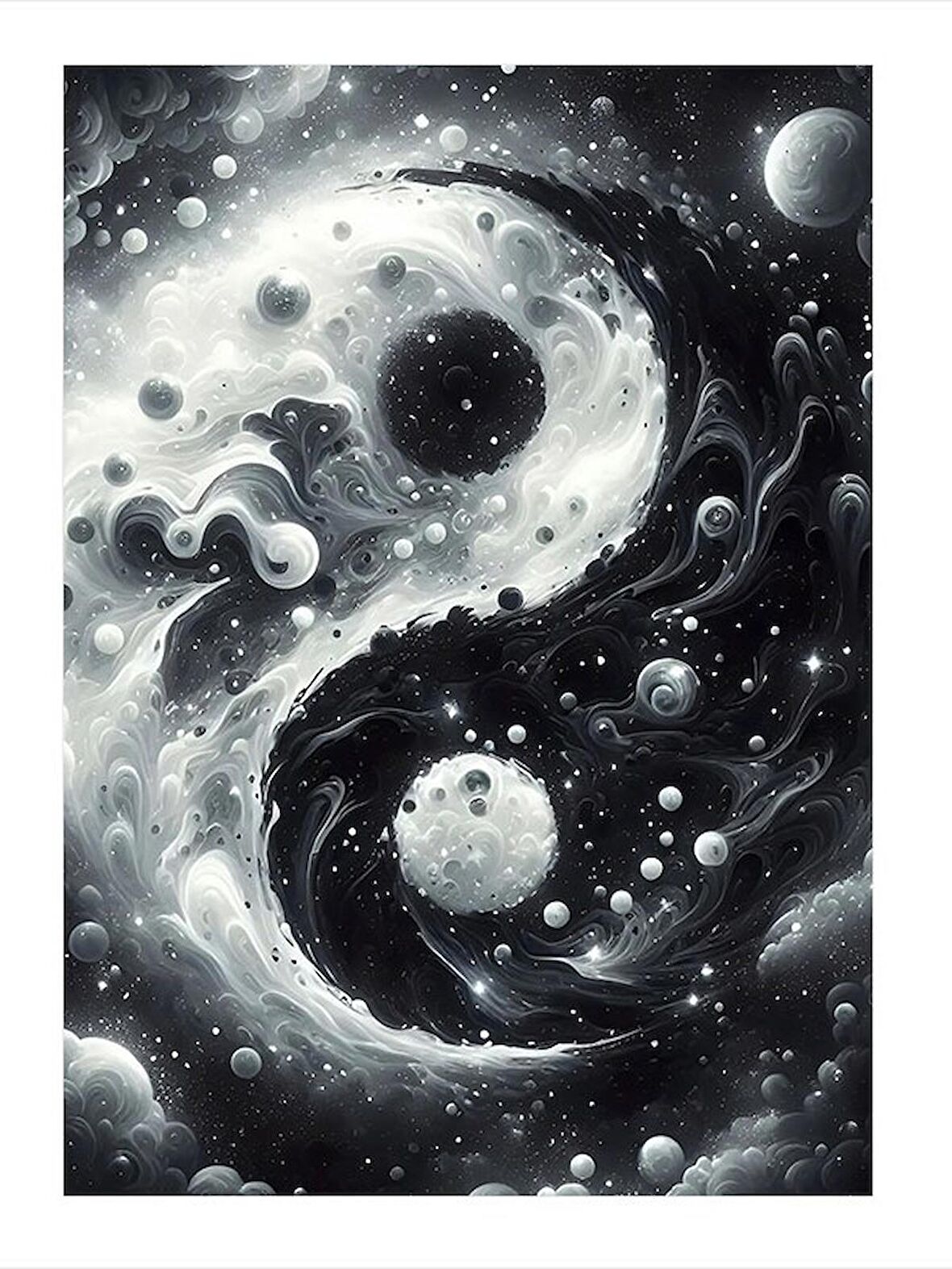 Ying Yang Denge Desenli Mdf Tablo 25cmX 35cm