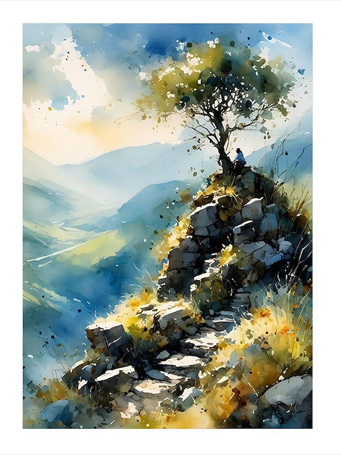 Tepedeki Ağaç Hediyelik Mdf Tablo 35cm X50cm