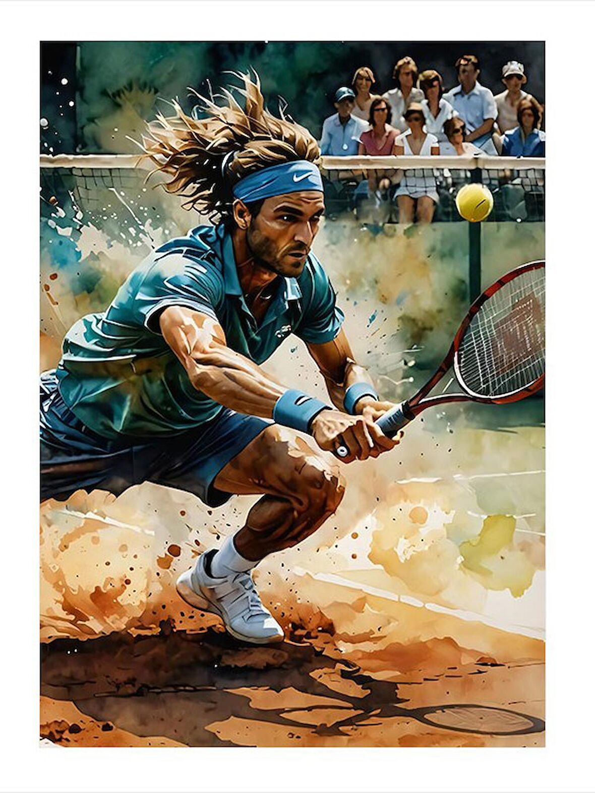 Tenis Oynayan Adam Dekoratif Mdf Tablo 18cm X 27cm