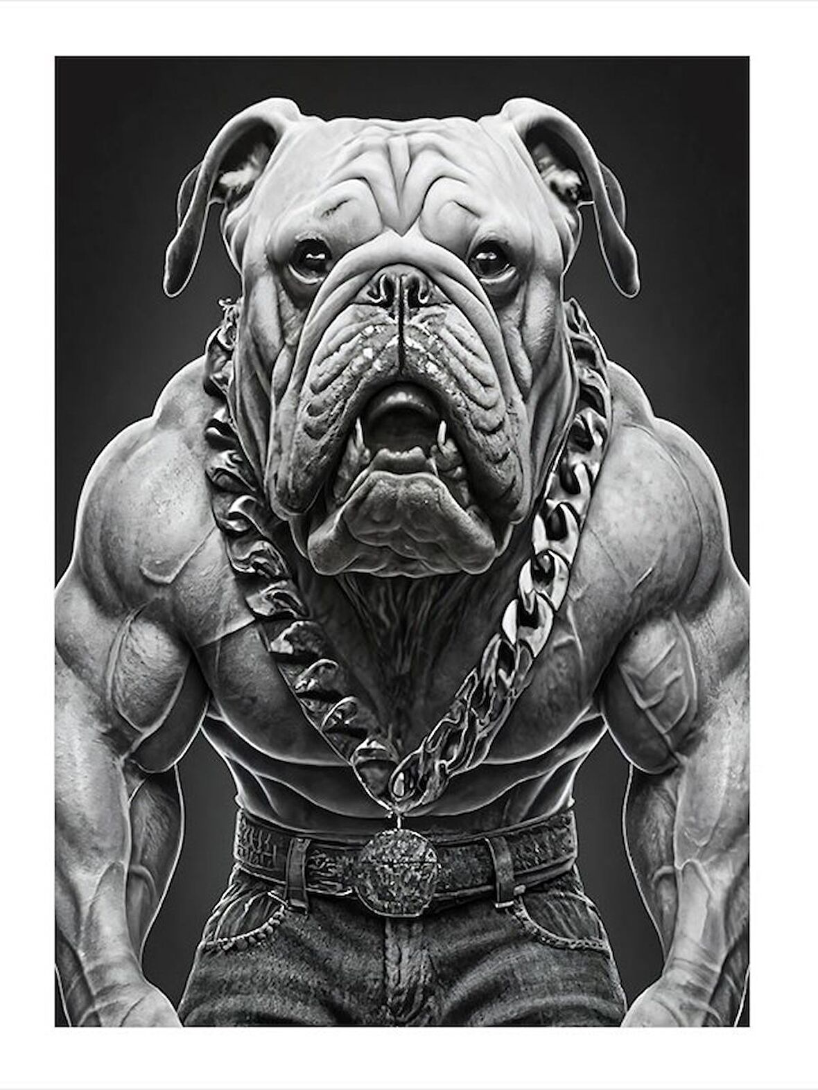 Kaslı Köpek Dekoratif Mdf Tablo 18cm X 27cm