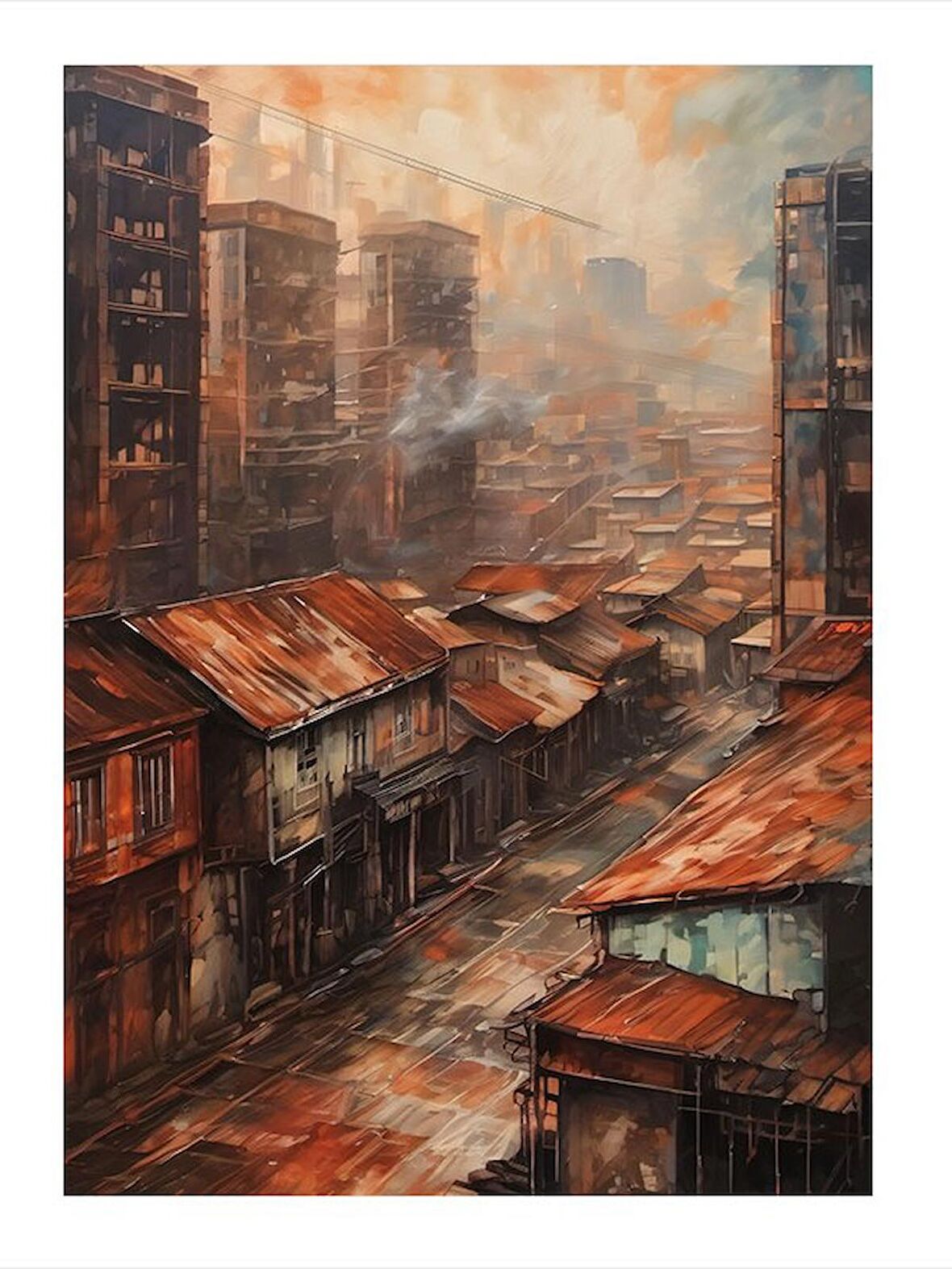 Eski Binalar Art Mdf Poster 35cm X50cm