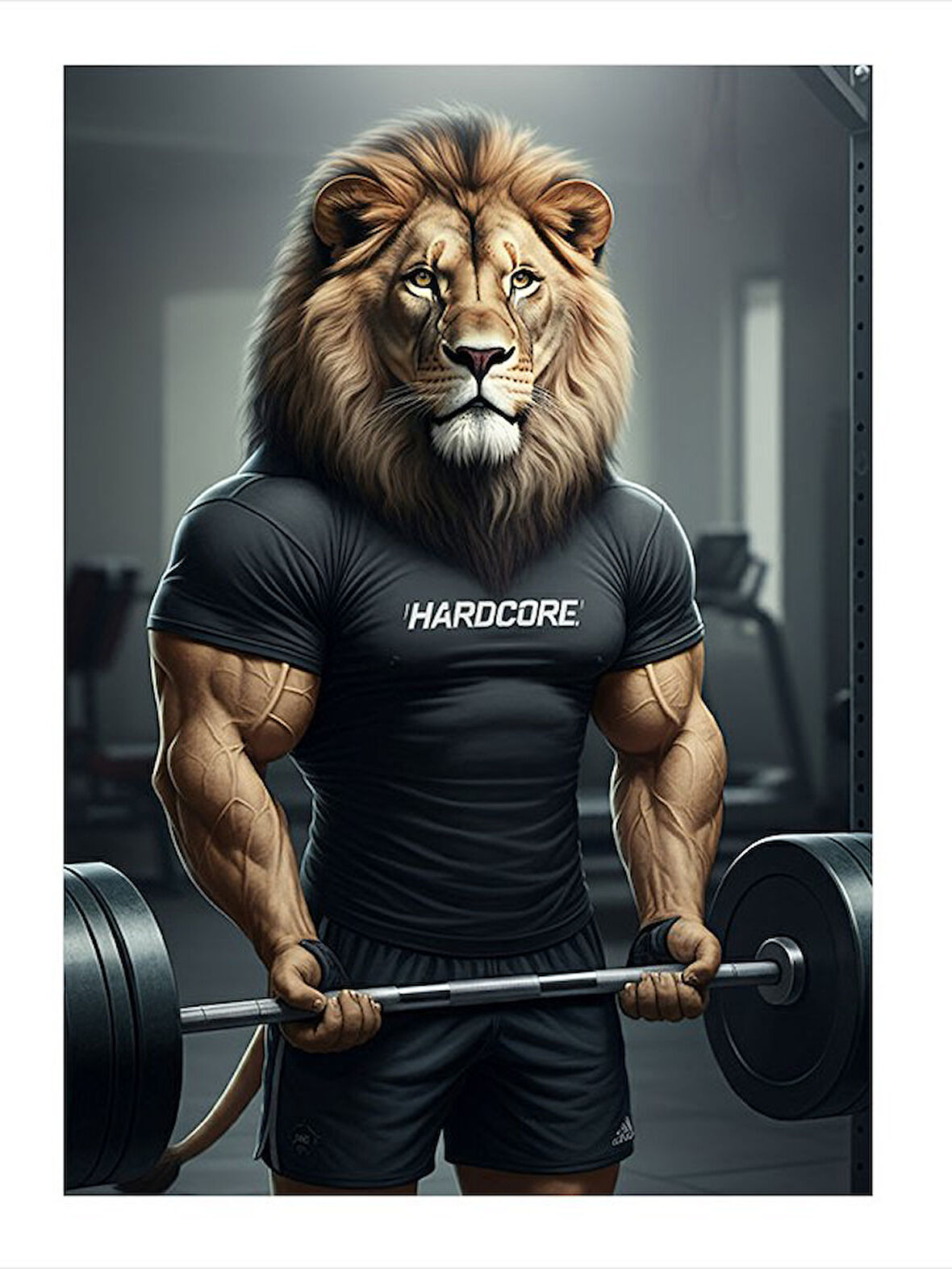 Kaslı Aslan Figürü Modern Mdf Tablo